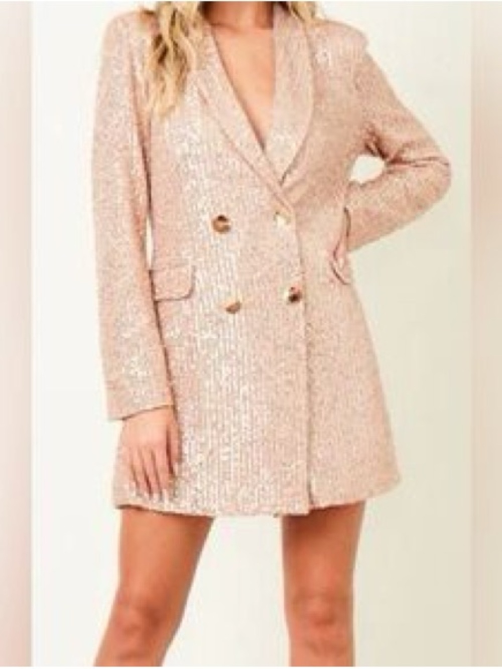 Judith March Sequin Blazer & Pant Set in Rose Gold - Picture 5 of 6